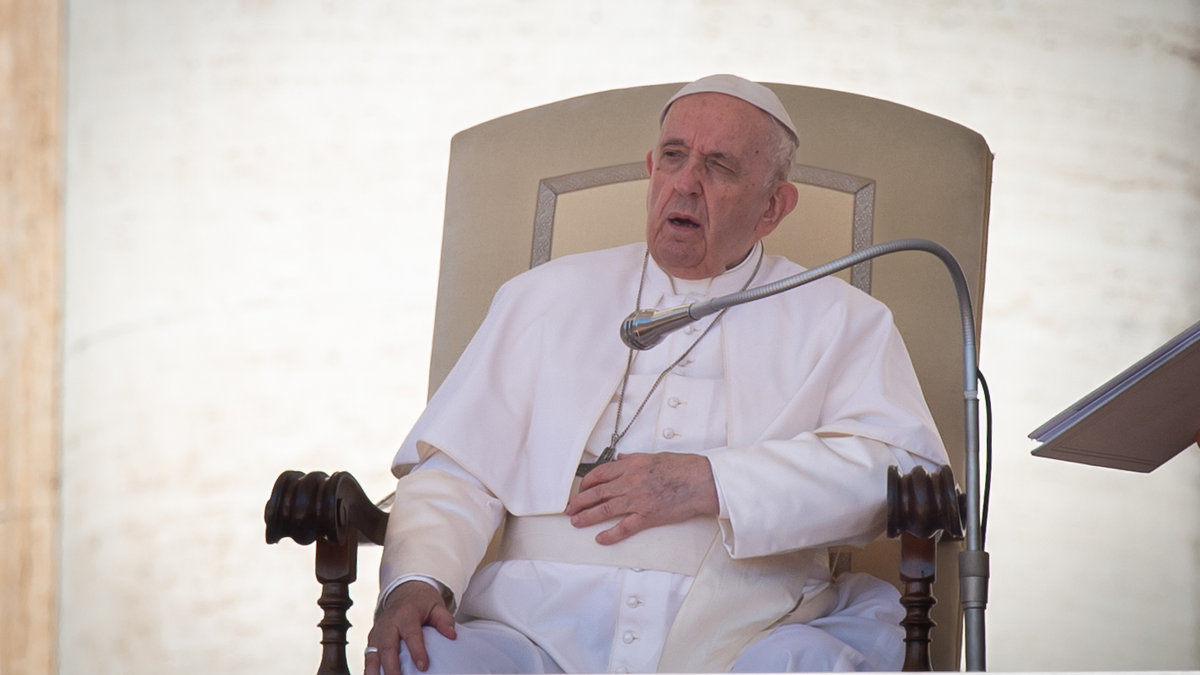 Pope Francis during his weekly general audience in St. Peter's square at the Vatican