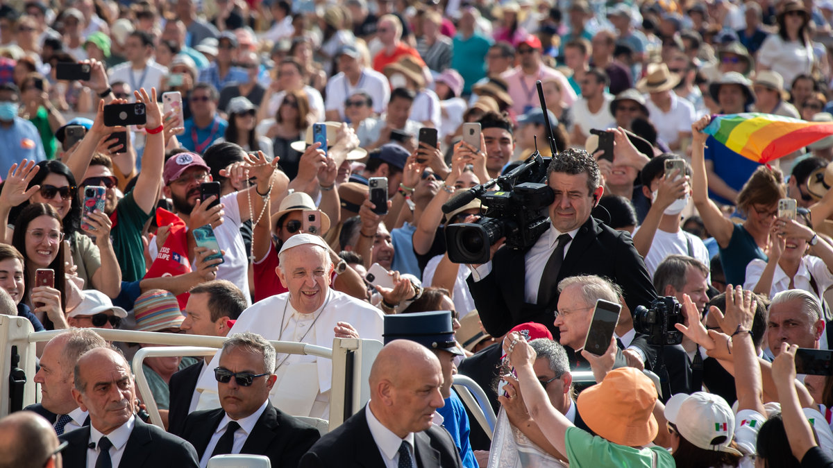 Pope Francis during his weekly general audience in saint peter's square - June 22 2022