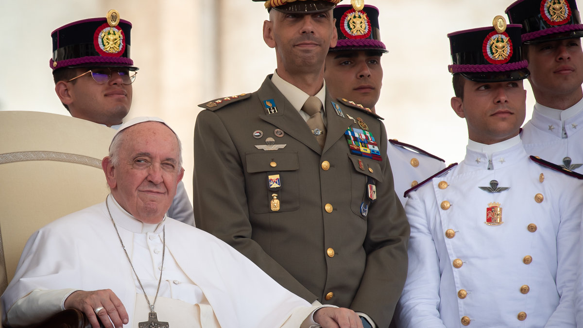 Pope Francis during his weekly general audience in saint peter's square - June 22 2022