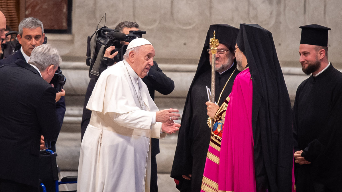 Pope Francis leads a mass for the Solemnity of Saints Peter and Paul