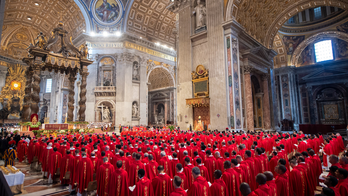 Pope Francis leads a mass for the Solemnity of Saints Peter and Paul