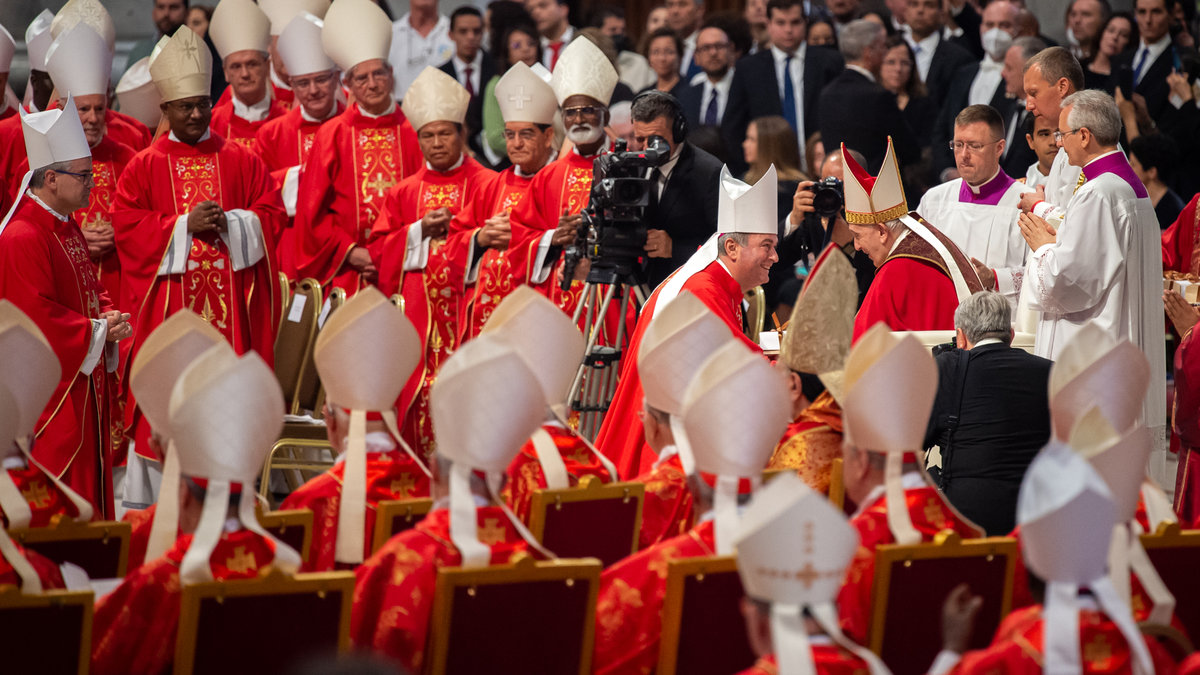 Pope Francis leads a mass for the Solemnity of Saints Peter and Paul