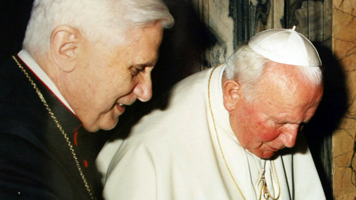 kard. Joseph Ratzinger z papieżem Janem Pawłem II