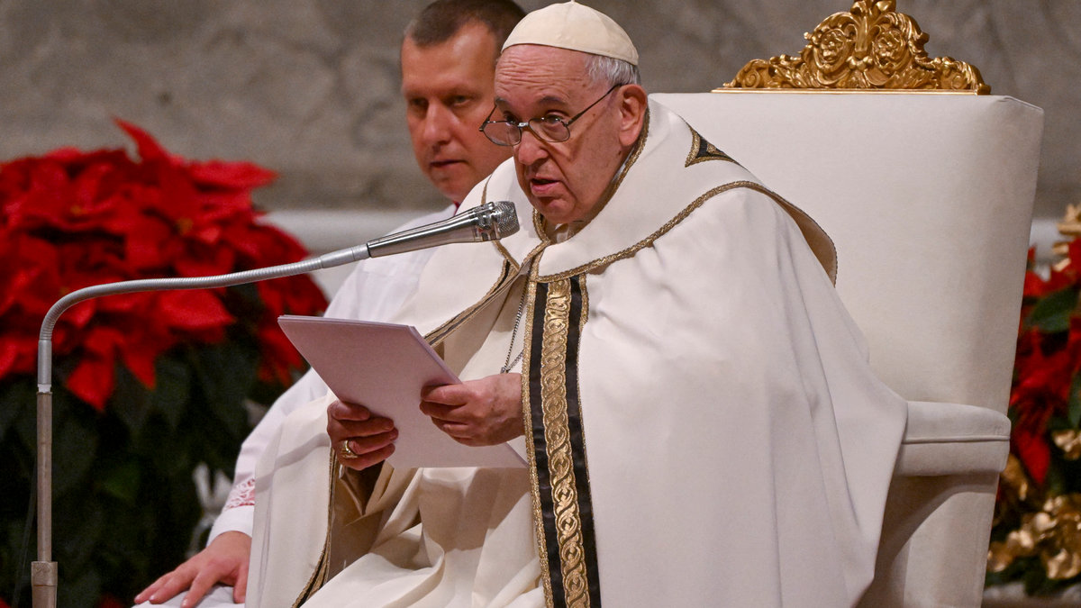 Pope Francis attends the Christmas Eve mass-AFP