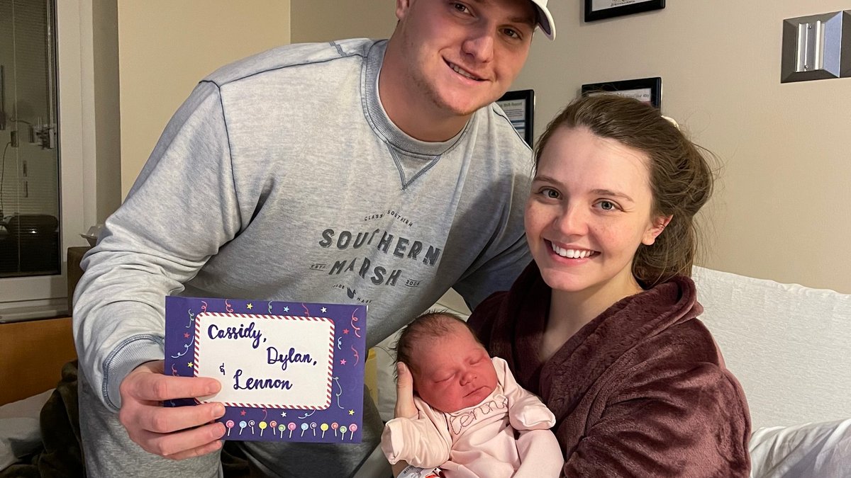 Father wife and newborn