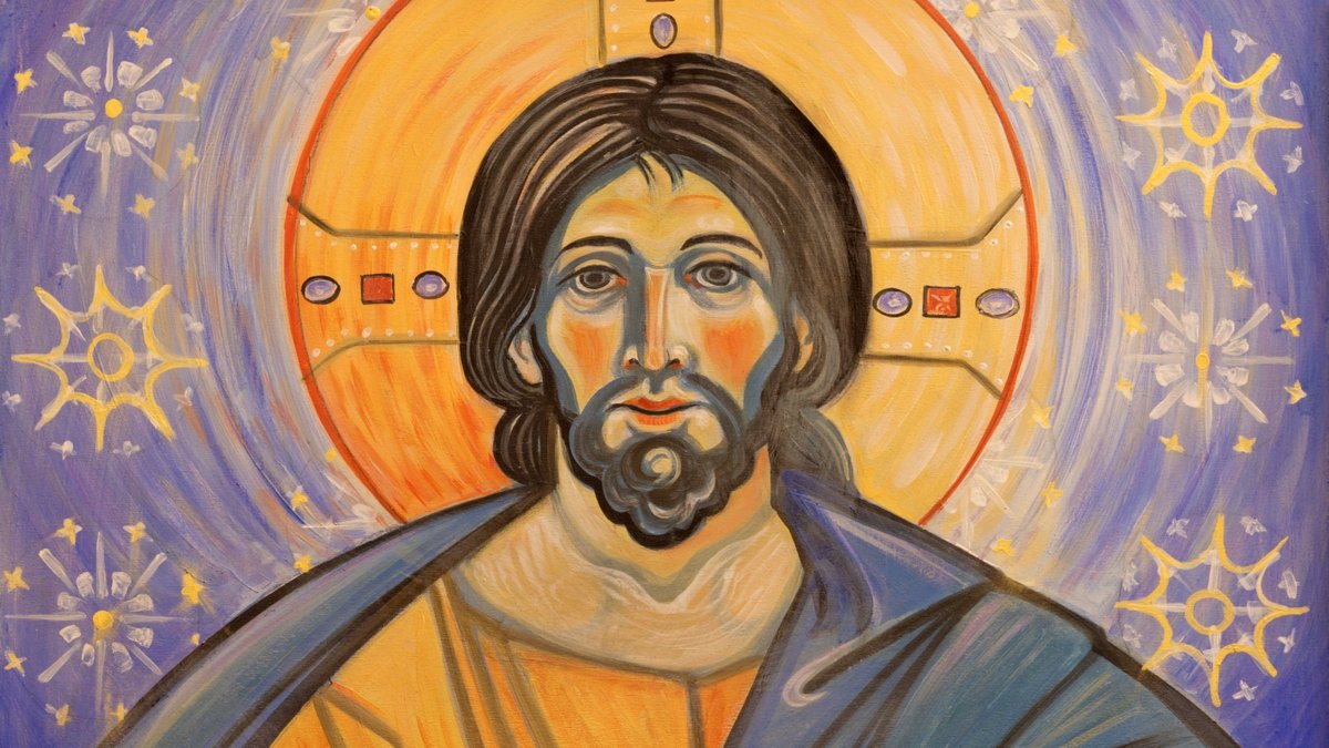 współczesny wizerunek Chrystusa z bazyliki św. Franciszka w Rawennie