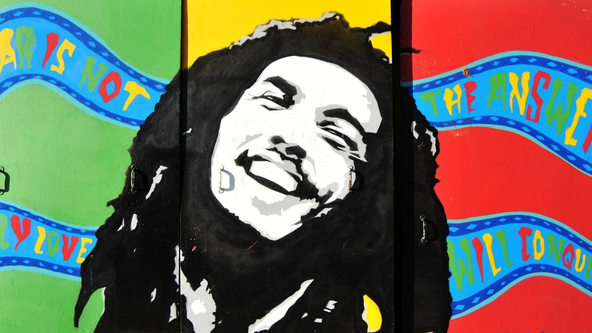 Bob Marley Graffiti portrait