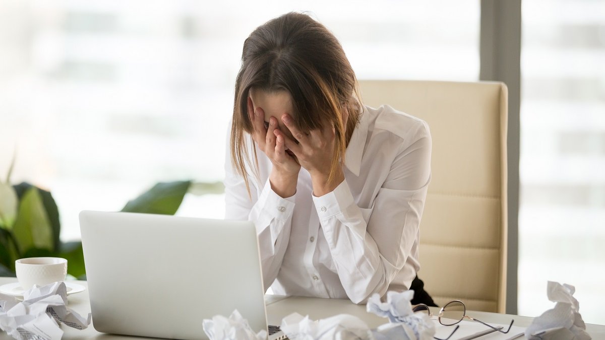 Female writer frustrated, writers block