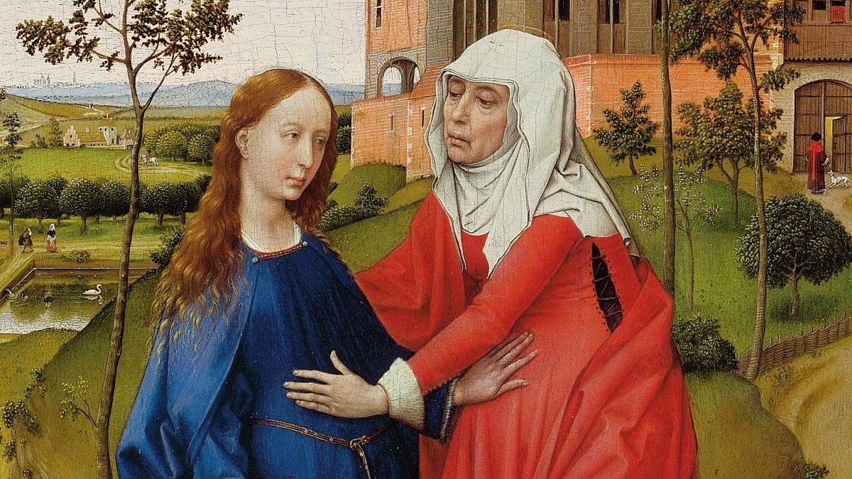 The visitation of Mary to Elizabeth painting by Rogier van der Weyden