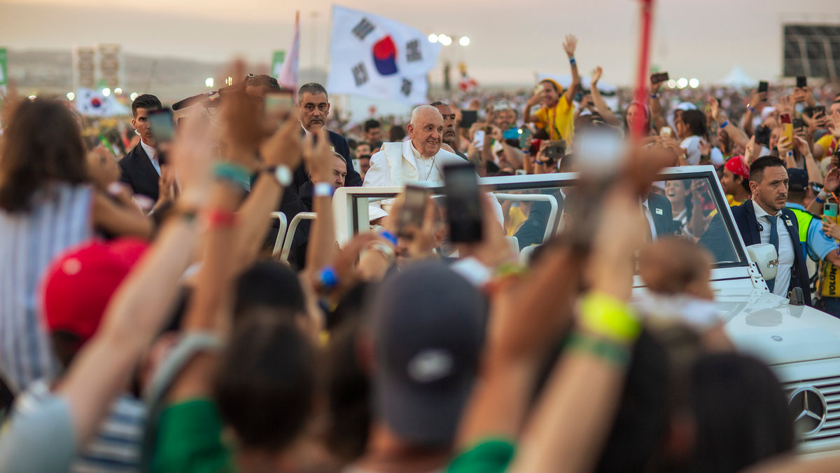 Pope Francis World Young Day vigil with young people in Tejo Park