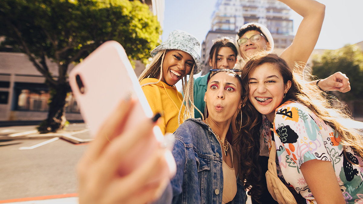 jóvenes selfie