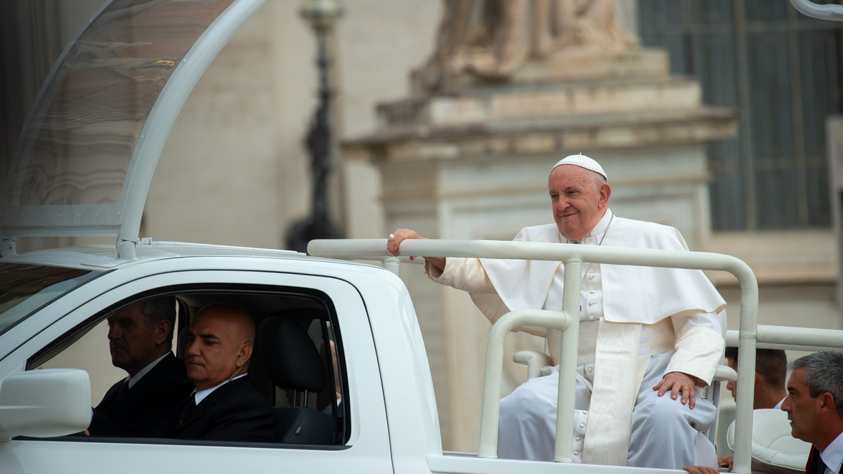 Pope Francis during his weekly general audience in Saint Peter's square