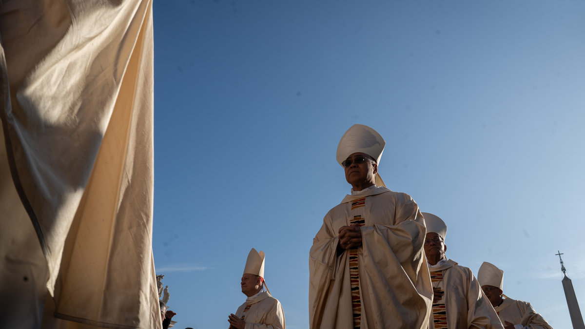 Pope Francis leads a mass on the opening day of the 16th Ordinary General Assembly of the Synod of Bishops 2023