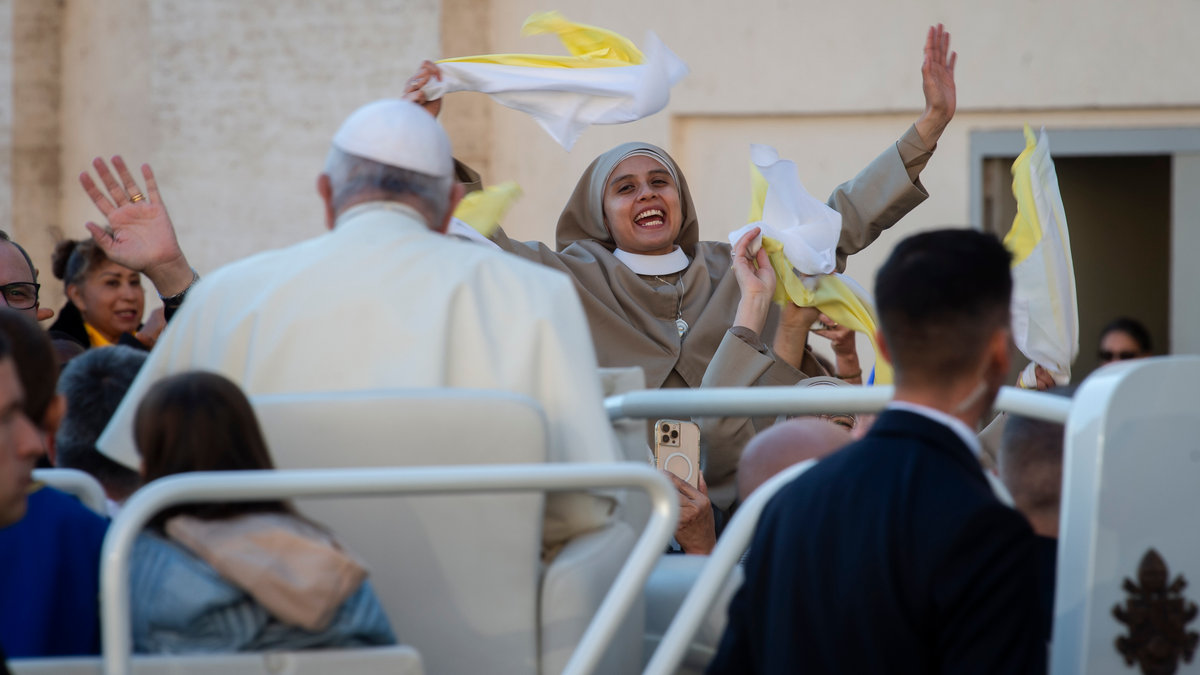 Pope Francis during his weekly general audience in St. Peter's square