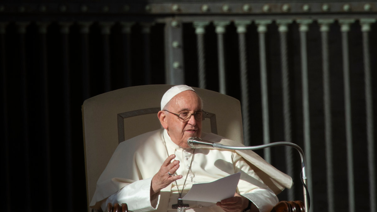 Pope Francis during his weekly general audience in St. Peter's square