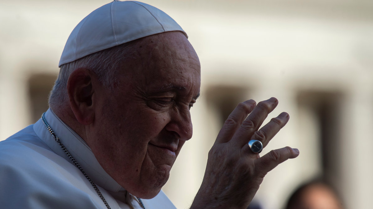 Pope Francis during his weekly general audience in Saint Peter's square at the Vatican