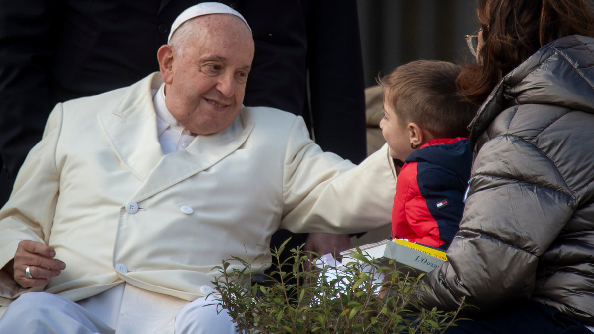 Pope Francis meets with faithful at the end of his weekly general audience in Saint Peter's square at the Vatican
