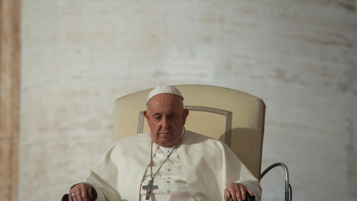 Pope Francis during his weekly general audience in Saint Peter's square at the Vatican