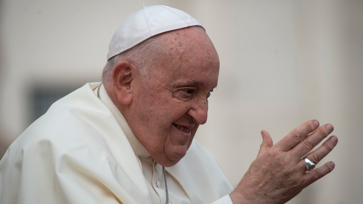 Pope Francis during his weekly general audience in Saint Peter's square at the Vatican