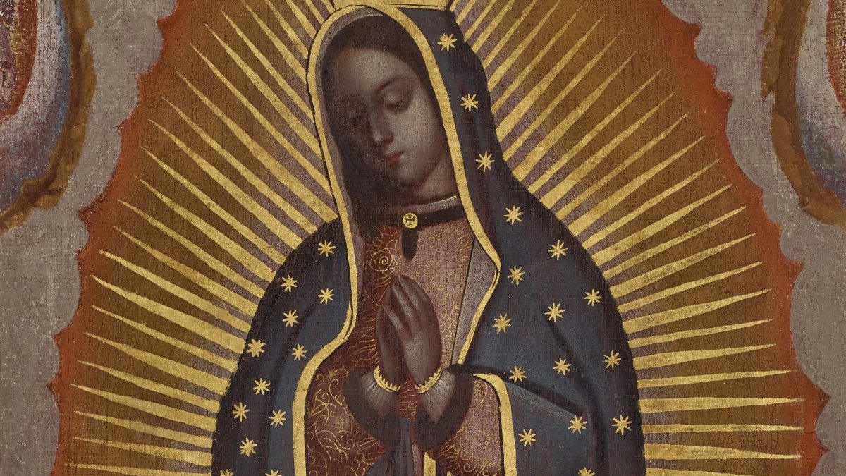 St. Elizabeth Ann Seton's painting of Our Lady of Guadalupe, DETAIL