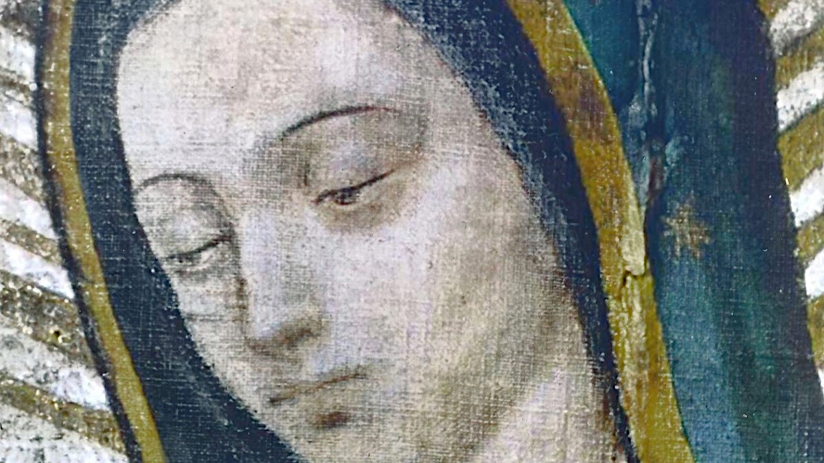 Our Lady of Guadalupe, detail of face