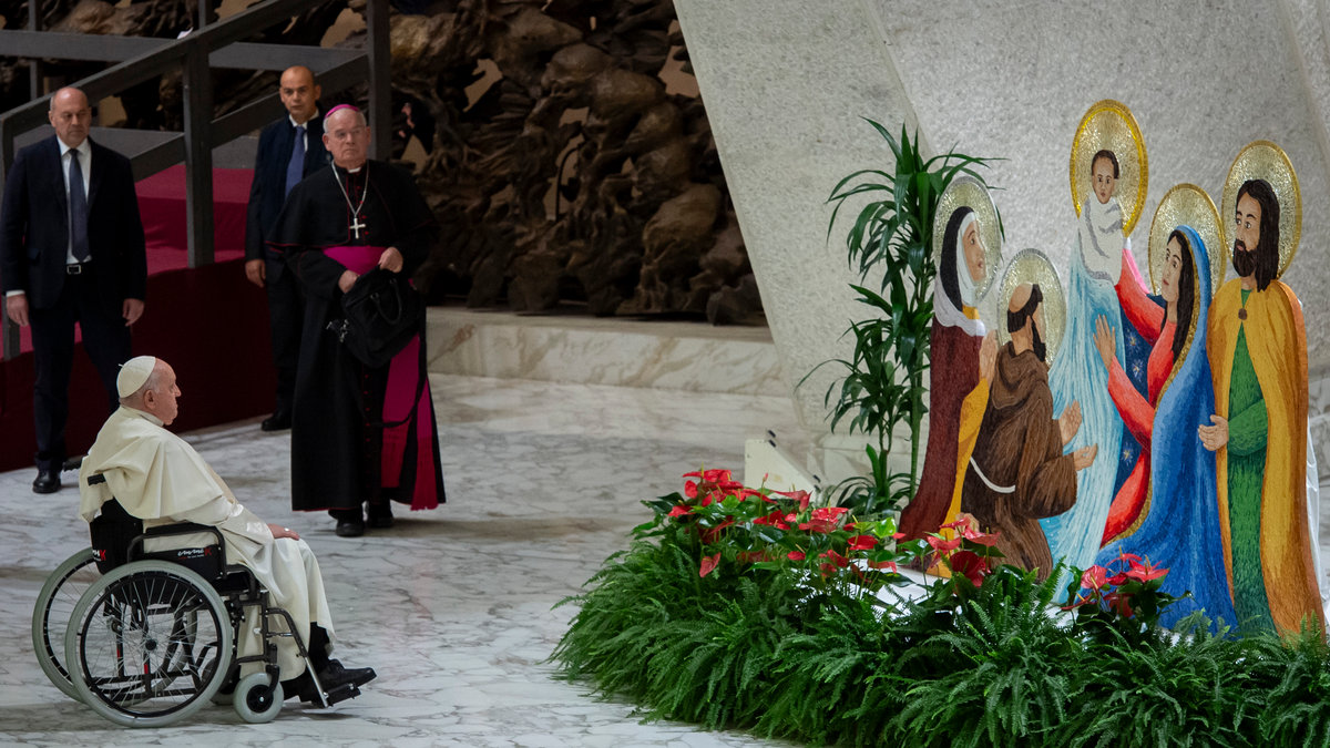 Pope Francis during his weekly general audience in Paul VI Hall at the Vatican