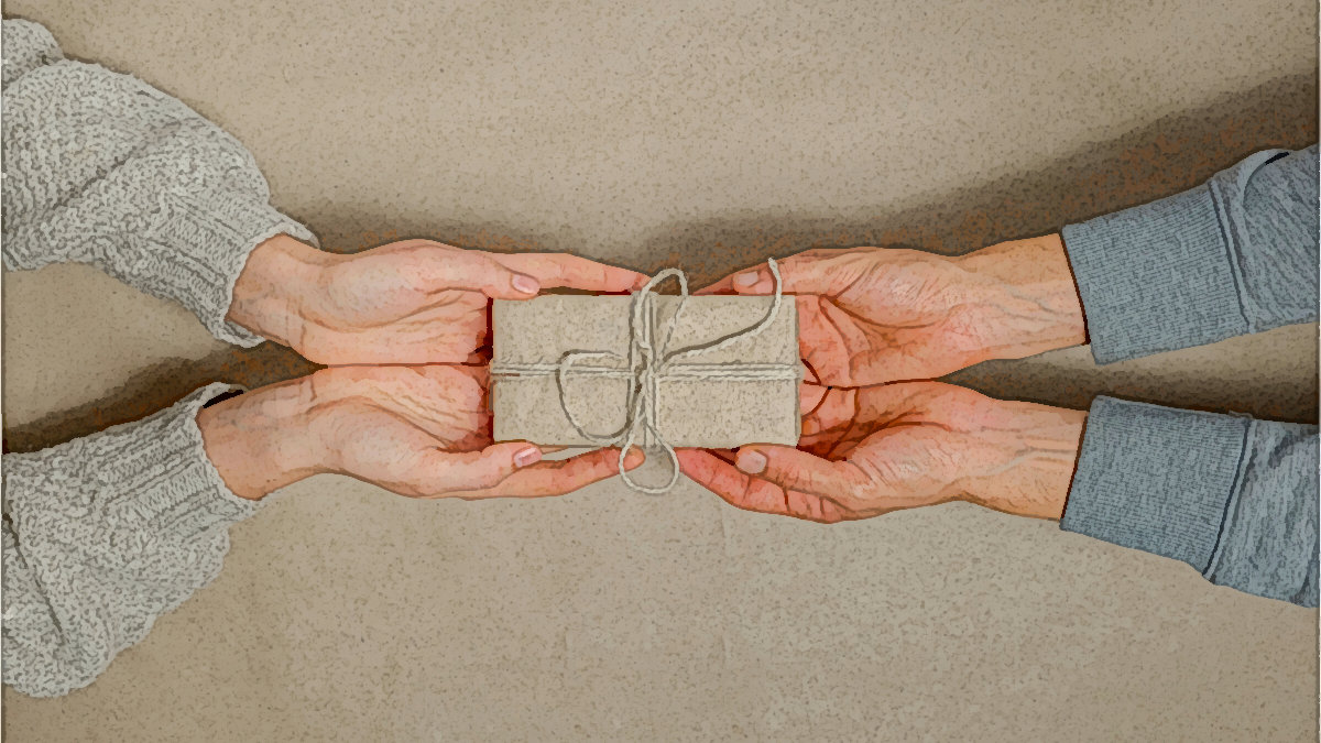 Exchanging a simple gift for Christmas