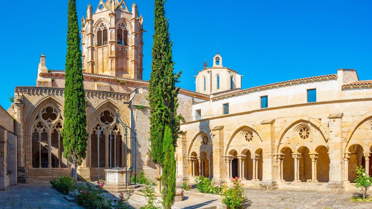 Cloister of cistercian monastery of Santa Maria of Vallbona de les Monges, Spain