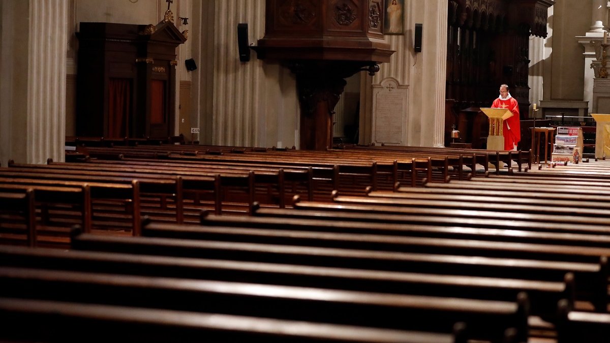 Empty pews at Mass