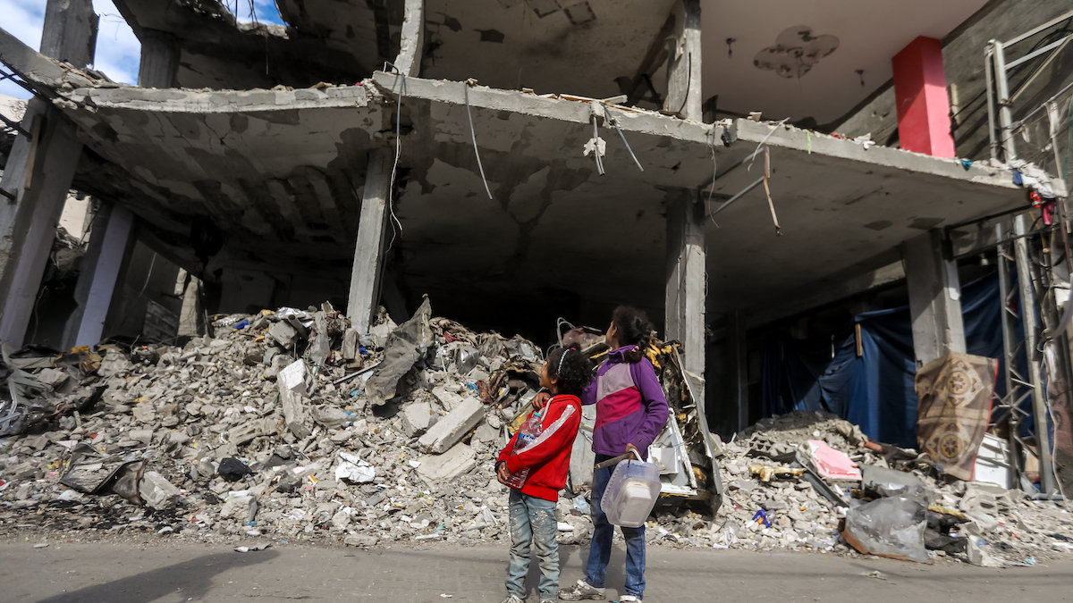 Damaged Gaza strip building