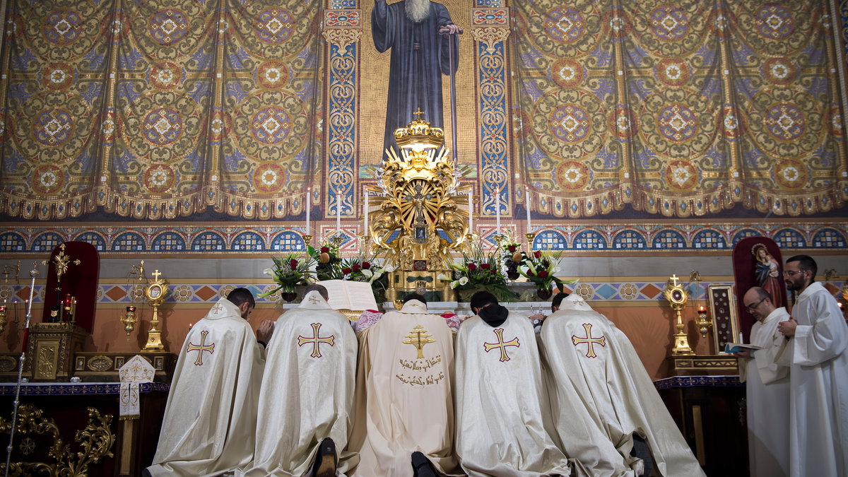 Maundy Thursday celebration at the Church of San Marone in Rome on March 29, 2028.