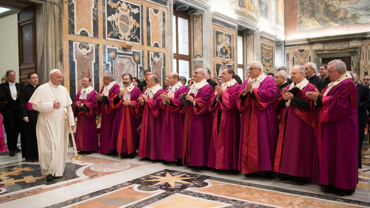 Pope Francis meeting members of the Roman Rota
