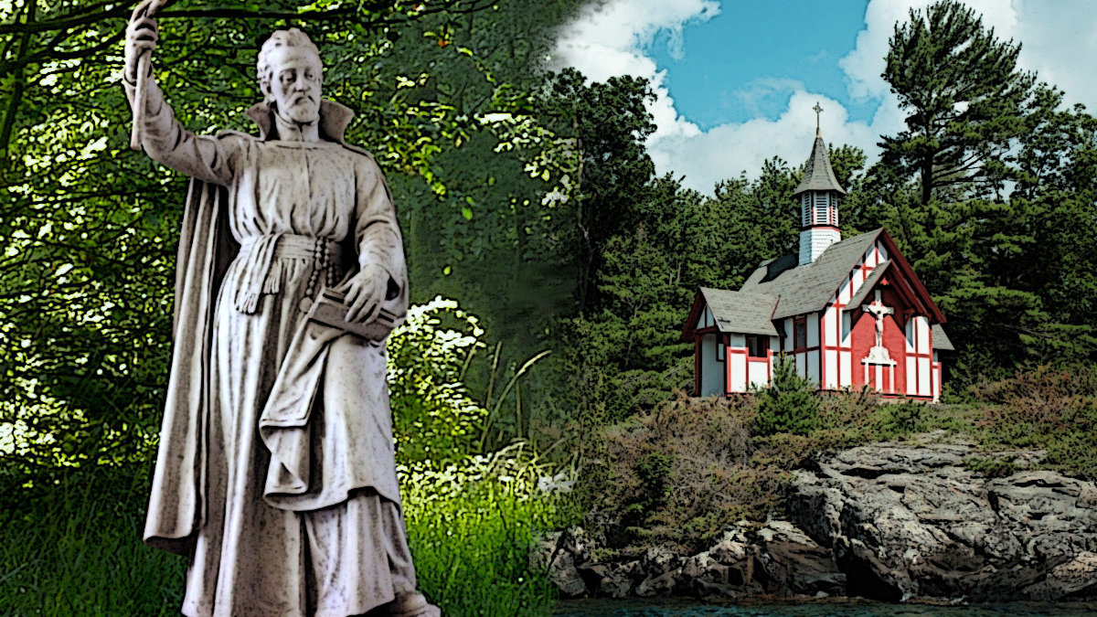 St. Isaac Jogues statue and shrine