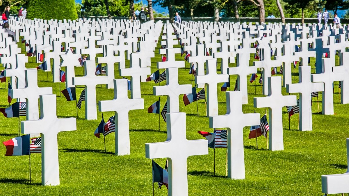 D-Day gravestones Normandy France USA