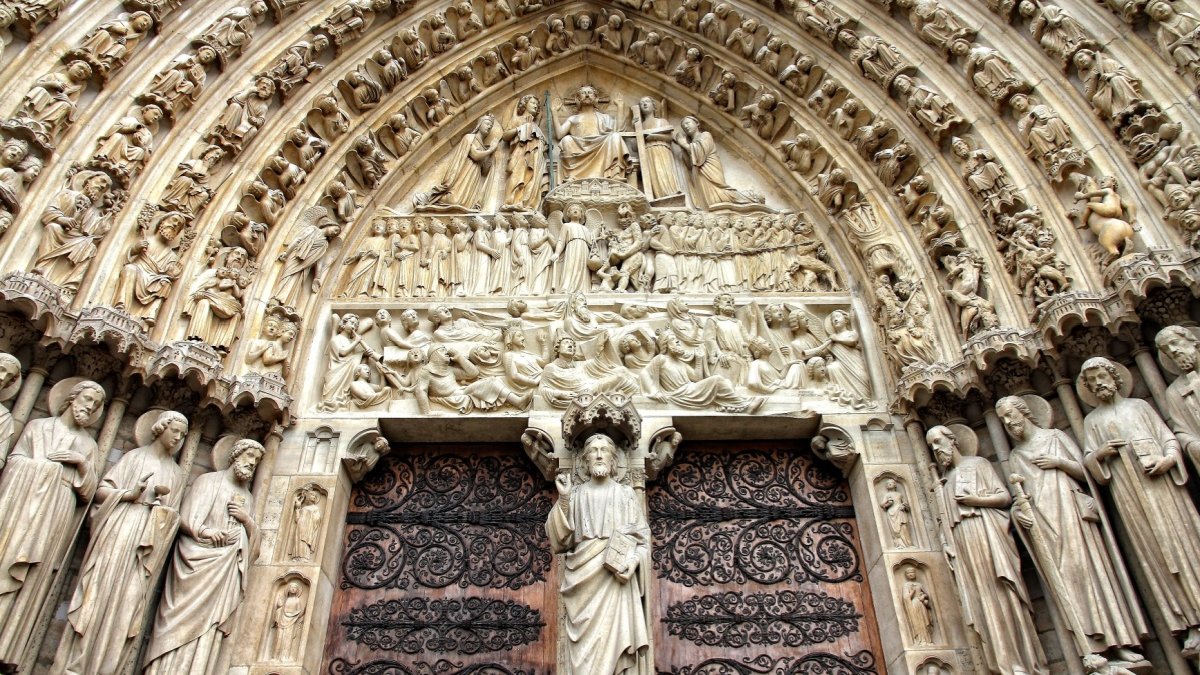 Notre-Dame de Paris, porte, église, cathédrale, façade