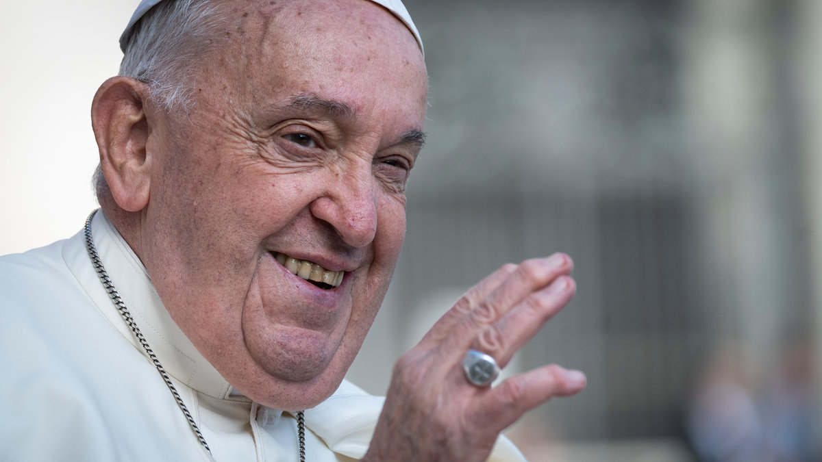 Pope Francis during his weekly general audience in St. Peter's square at the Vatican on August 28, 2024