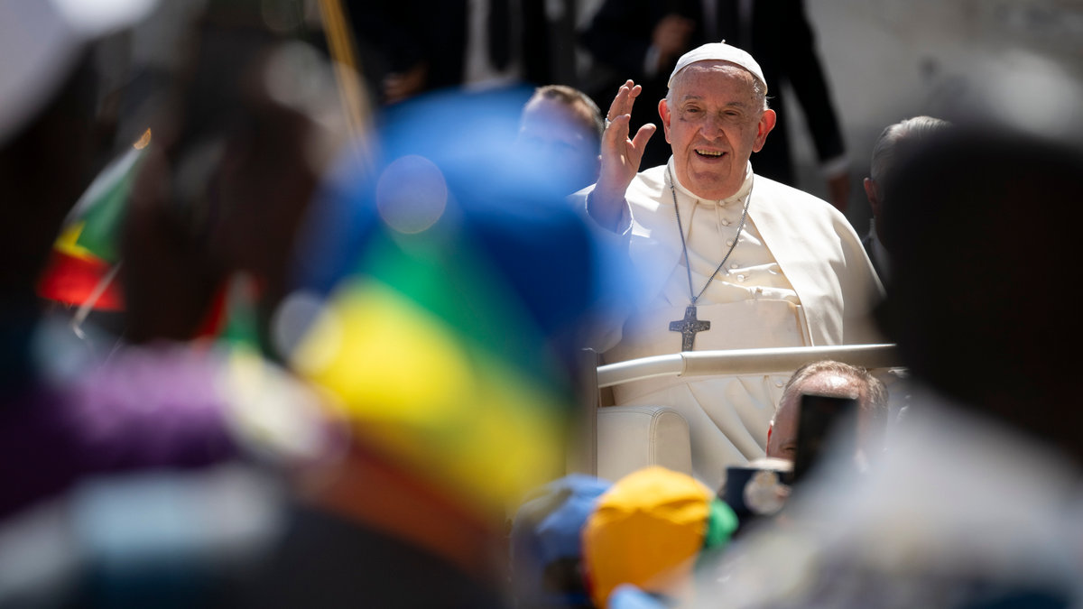 Pope Francis during his weekly general audience in St. Peter's square at the Vatican on August 28, 2024