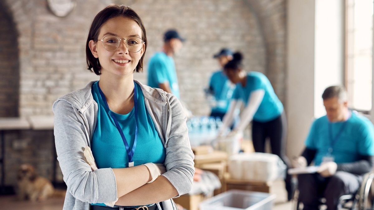 Young woman volunteering