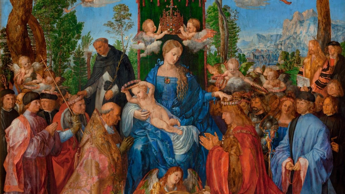 "La fête de Notre Dame du Rosaire" d'Albrecht Dürer, Prague, Galerie nationale.