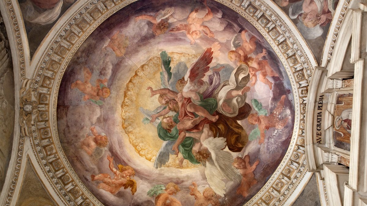 Milan - fresco from one cupola of Cappella Portinari