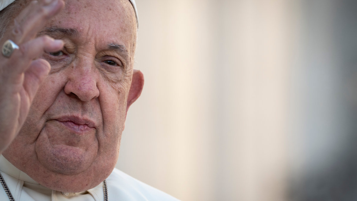 Pope Francis arrives for a weekly general audience at Saint Peter's Square in The Vatican on October 30, 2024.