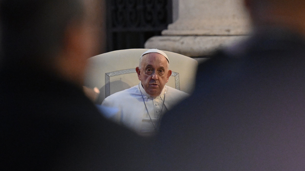 Pope Francis leads the ecumenical prayer vigil on October 11, 2024 in the Vatican.