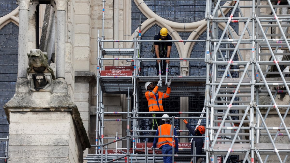 notre-dame de paris, échafaudages, cathédrale