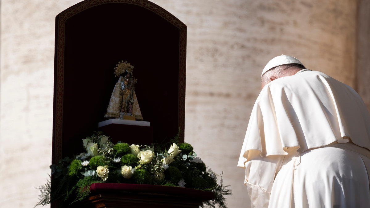 Pope Francis during his weekly general audience in St. Peter's square at the Vatican on November 06, 2024.