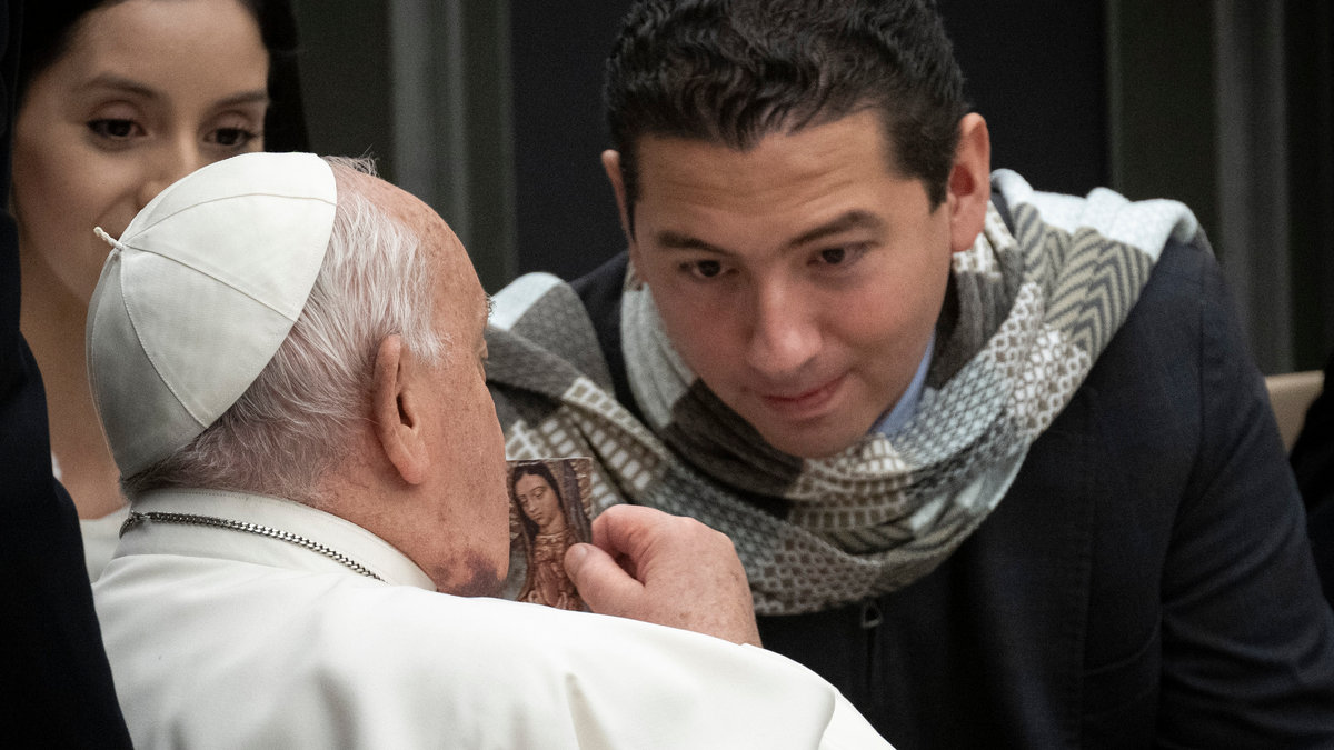 Pope Francis during his weekly general audience in Paul VI Hall at the Vatican on December 11, 2024.