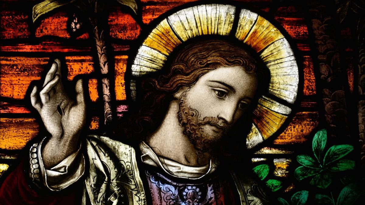 stained glass window Jesus Christ