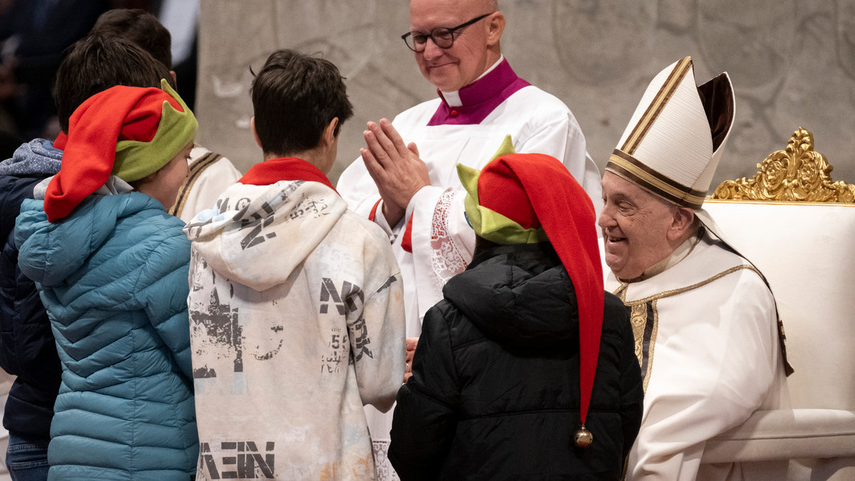 Pope Francis presides a mass for the Epiphany in Saint Peter's Basilica at the Vatican on January 6, 2025