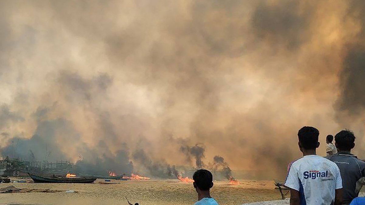 War scene in Myanmar