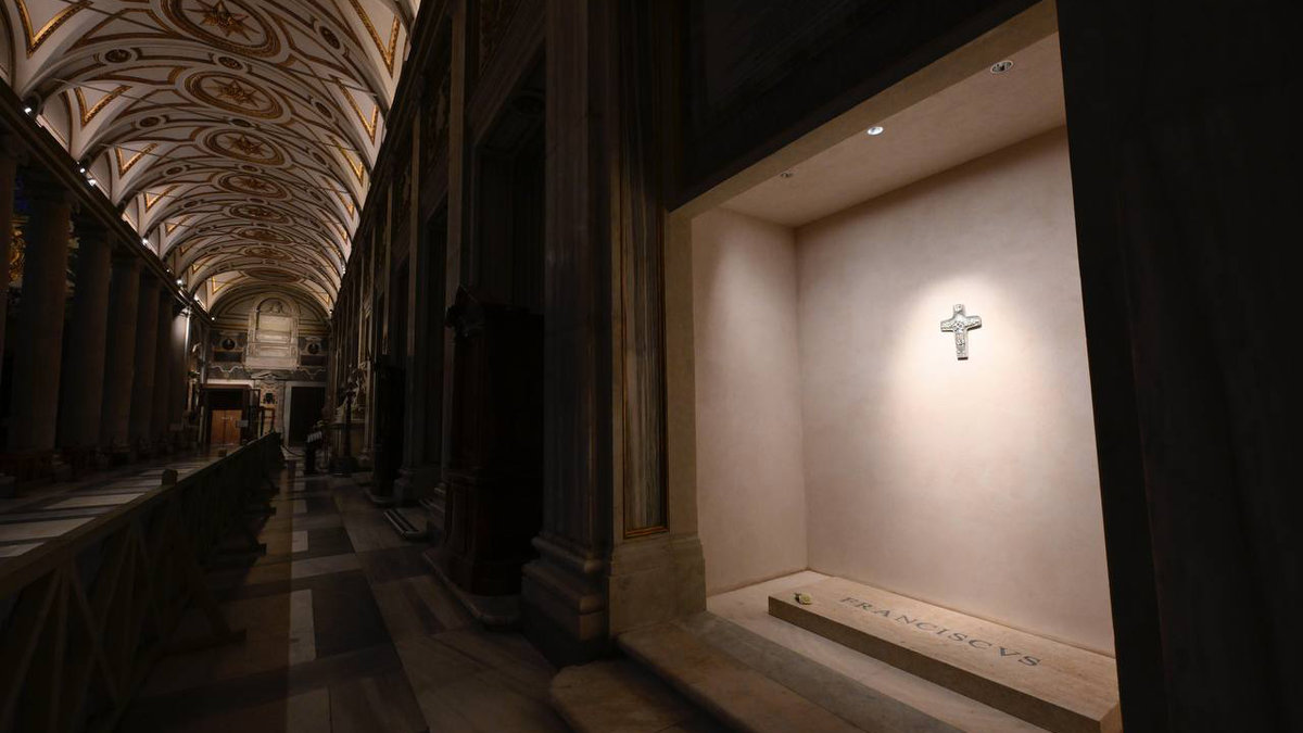 Some photos of Pope Francis' tomb at the Basilica of Saint Mary Major, Sunday, April 27, 2025