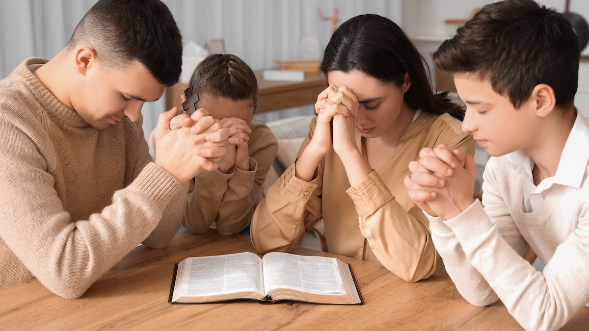 Family praying